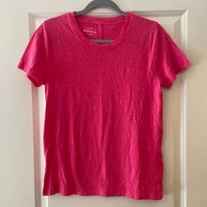 JCrew Factory Girlfriend Tee Hot Pink Crewneck